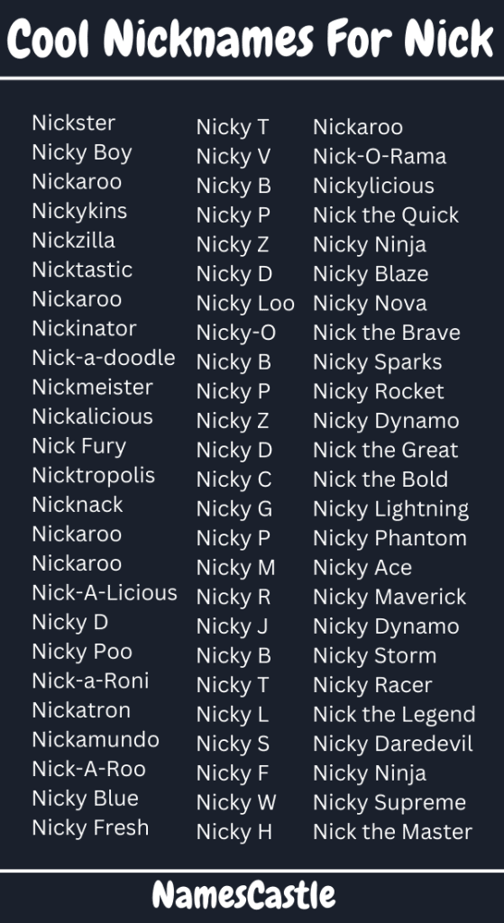 Cool Nicknames For Nick