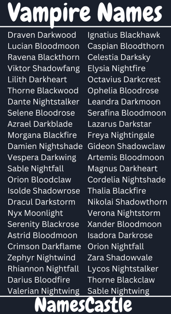 Vampire Names