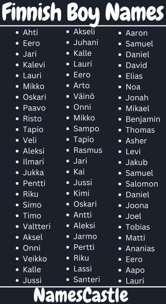 Finnish Boy Names