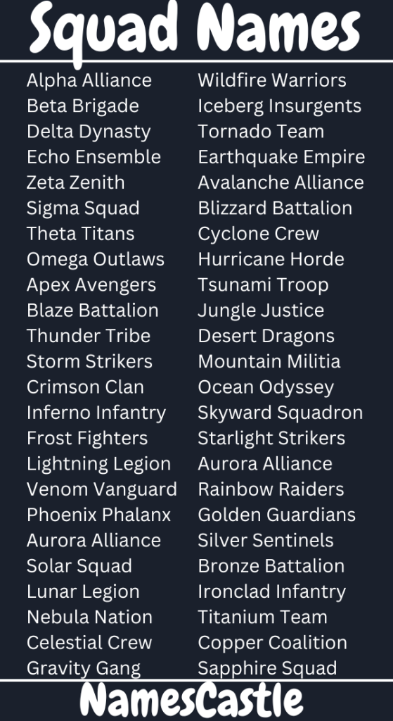 Squad Names