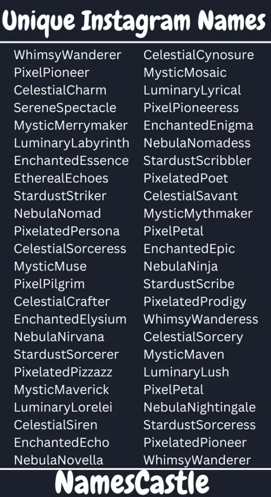 Unique Instagram Names