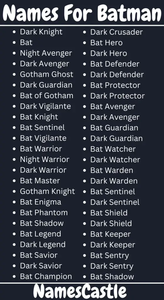 Names For Batman
