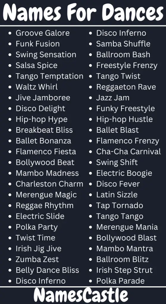 names for dances