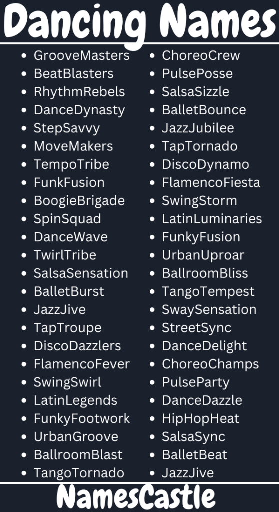 names for dancing