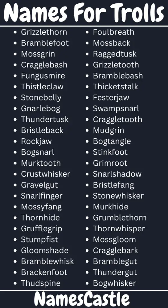 Names For Trolls