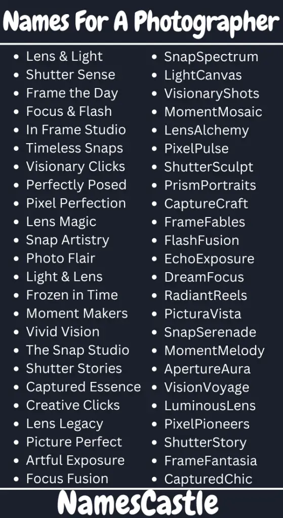 Names For A Photographer