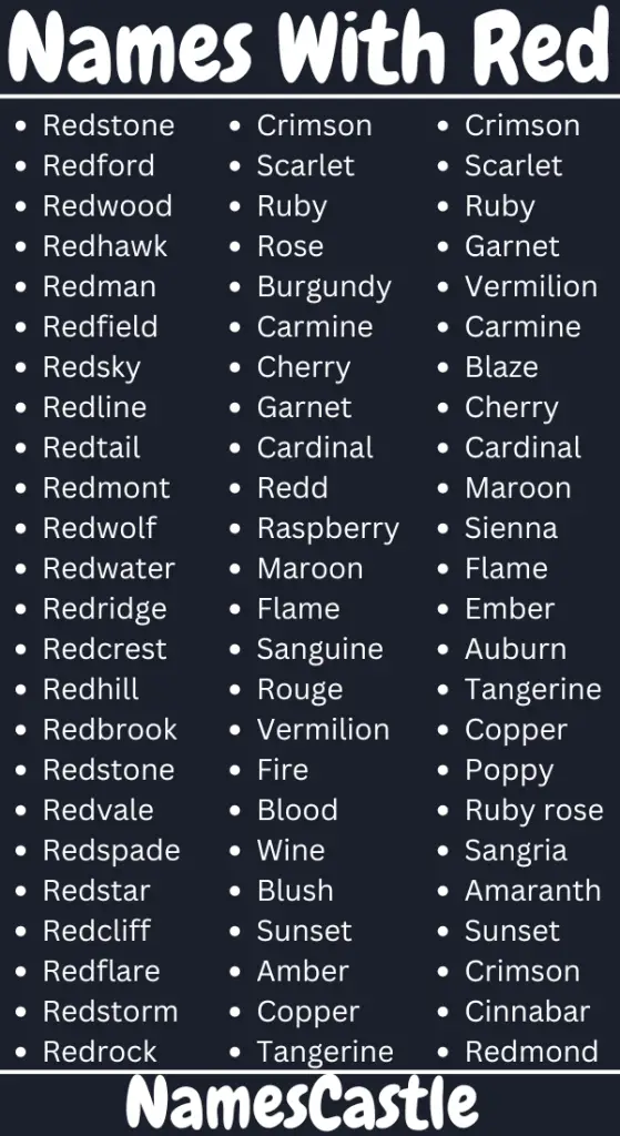 Names With Red