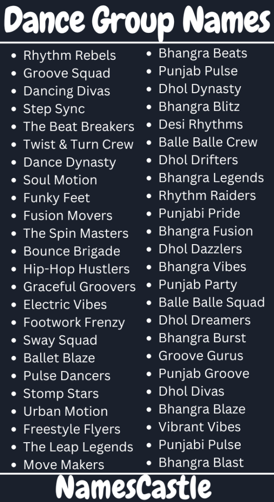 Dance Group Names