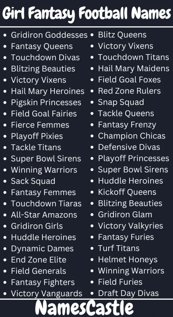 Girl Fantasy Football Names