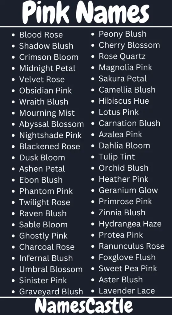 Names For Pink